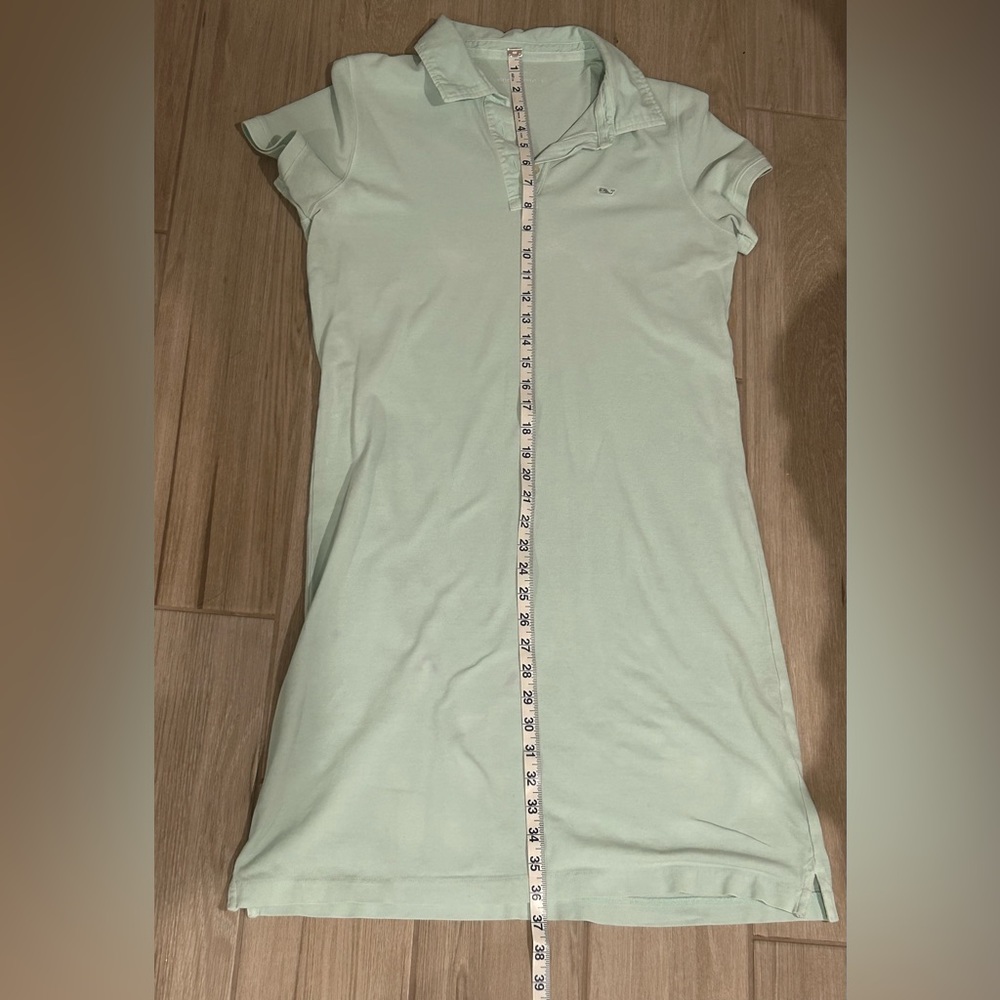 Vineyard vines polo style cotton dress. Aqua. Medium. - Picture 3 of 9